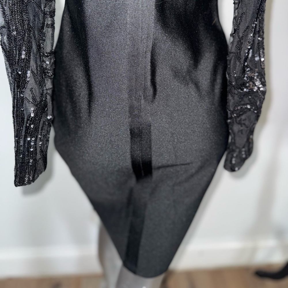 Black Venus Dress Sheer Top w Sequins - Picture 5 of 8